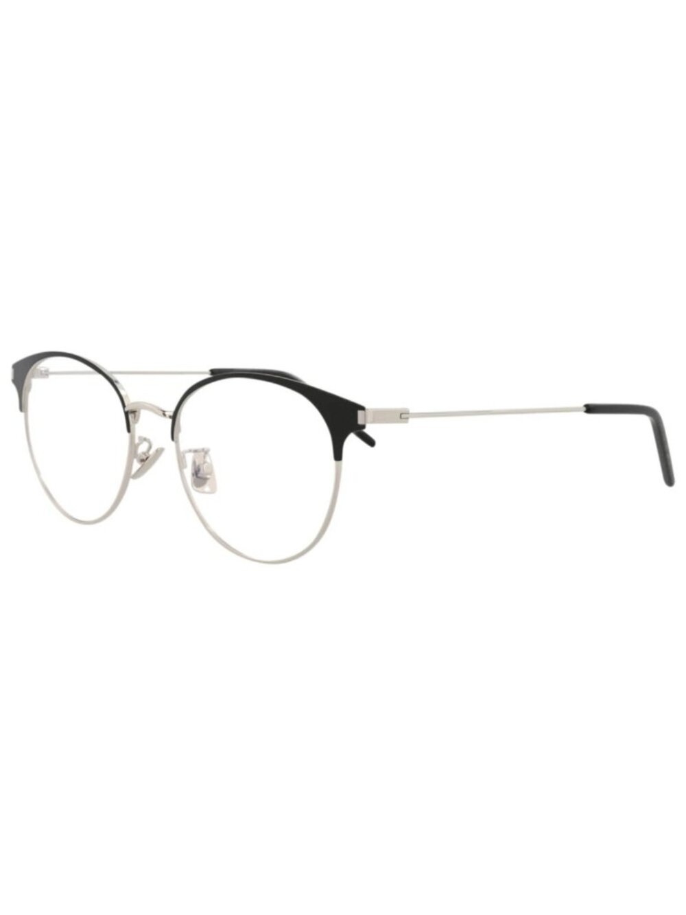 New Saint Laurent Women's Eyeglasses Round Oval Metal Frame Mens Black Silver
